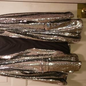 Boohoo Silver Sequin Blazer US Size 20